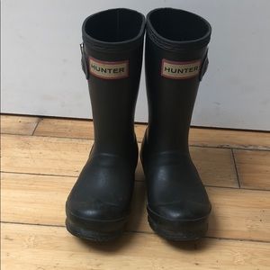 Hunter rain boots sz 10G & 9B matte black GUC